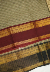 Karthigai silk cotton Muthukattam Rudhraksham Rettapet Ganga Jamuna border  - Grey - Madras Sarees